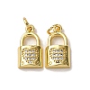 Brass Micro Pave Clear Cubic Zirconia Charms KK-A270-03E-G-1