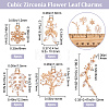 20Pcs 5 Styles Brass Micro Pave Clear Cubic Zirconia Pendants KK-BBC0005-69-2
