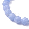 Natural Blue Lace Agate & Cultured Freshwater Pearl Round Beads Stretch Bracelets for Women BJEW-JB13086-01-4