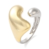 Heart Brass Open Cuff Rings for Women RJEW-B062-08PG-1
