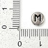 925 Sterling Silver Flat Round with Letter Beads STER-G044-01AS-M-3