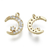 Brass Micro Pave Clear Cubic Zirconia Charms KK-S348-547-NF-2