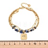 Bohemian 304 Stainless Steel Chain & Natural Lapis Lazuli Beads Double Layers Bracelets BJEW-C150-01C-G-3
