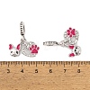 Rack Plating Alloy Crystal Rhinestone European Dangle Charms X-FIND-C055-28P-3