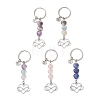Heart Natural Mixed Gemstone Keychains KEYC-JKC01455-1