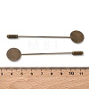 Brass Flat Stick Lapel Pins Round Base Settings Brooch Findings KK-H283-01AB-01-3
