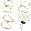 12Pcs 4 Styles Brass Keychain Clasps FIND-CA0005-87-1