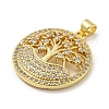 Rack Plating Brass Micro Pave Cubic Zirconia Pendants KK-F869-24G-2