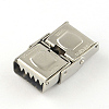 Tarnish Resistant Smooth Surface 201 Stainless Steel Watch Band Clasps X-STAS-R063-79-3