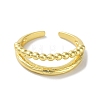 Brass Open Cuff Rings for Women RJEW-E292-23G-2