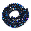 Electroplate Opaque Solid Color Glass Beads Strands EGLA-A034-P2mm-L22-2