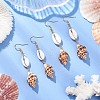 304 Stainless Steel Shell Shape Dangle Earrings EJEW-JE06265-03-1