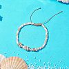 Natural Sea Shell & Glass Seed Bead Bracelets BJEW-PH02047-2