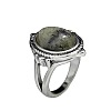 Oval Zinc Alloy Natural Labradorite Finger Rings WG970F5-05-5