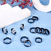 15Pcs 15 Styles Synthetic Hematite Plain Band Finger Rings RJEW-BY0001-01-6