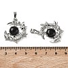 Natural Obsidian Pendants G-B194-01P-08-3
