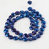 Electroplated Non-magnetic Synthetic Hematite Flat Round Bead Strands G-L368-06C-2