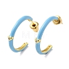 Real 18K Gold Plated Brass Ring Stud Earrings EJEW-L268-014G-01-1
