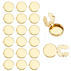 20Pcs Flat Round Brass Button Covers Settings BUTT-ME0001-48A-1