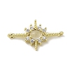 Brass Pave Clear Cubic Zirconia Star Links Connector Charms KK-K371-06G-1