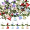 30Pcs 6 Styles Glass with Acrylic Pendants PALLOY-YW00186-1