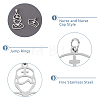 20Pcs 2 Style 201 Stainless Steel Pendants STAS-HY0001-16-4