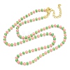 Brass Enamel Link Chain Necklaces NJEW-H039-01G-03-1