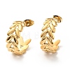 Leaf Wrap Stud Earrings EJEW-G293-03G-1