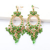 Oval Alloy Rhinestone Chandelier Earrings FS-WG8D144-02-2
