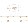 Clear Cubic Zirconia Flat Round Link Chains CHC-P009-09G-2