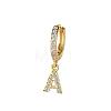 Brass Micro Pave Clear Cubic Zirconia Hoop Earrings WGE85EC-02-2