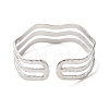 304 Stainless Steel Wave Open Cuff Bangles BJEW-L682-008P-2