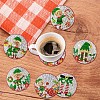 DIY 10Pcs 5D Diamond Painting Elves Christmas Cup Mat Kits PW-WGC8765-01-3