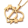 PVD Vacuum Plating 201 Stainless Steel Pendant Necklaces NJEW-R267-02D-G-4