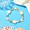 Shell Pearl & Natural & Synthetic Mixed Gemstone Beads Stretch Bracelets for Women BJEW-JB13898-03-1