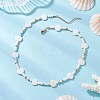 Summer Beach Natural White Shell and Glass Seed Beaded Necklaces NJEW-JN05855-01-1