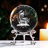 Inner Carving Horse & Moon Glass Crystal Ball Diaplay Decoration PW-WGEBAD5-02-1