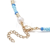 Acrylic Imitation Pearl & Glass Seed Beaded Necklace for Women NJEW-JN04278-5