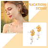 32Pcs 4 Colors Alloy Rhinestone Stud Earring Findings FIND-FH0005-78-6