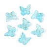 Transparent Spray Painted Glass Charms GLAA-T016-22B-1
