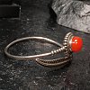 Natural Agate Beaded Cuff Bangles BJEW-C146-02-3