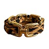 Alloy & Leopard Print Silk Scarf Bangles for Women WG25FD5-02-2