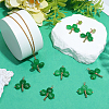8Pcs Saint Patrick's Day Dyed Natural Malaysia Jade Shamrock Pendants PALLOY-BM00030-4