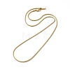 Ion Plating(IP) 304 Stainless Steel Round Snake Chain Necklace for Women X-NJEW-G097-01G-1