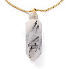 Natural Tourmalinated Quartz/Black Rutilated Quartz Openable Perfume Bottle Pendant Necklaces NJEW-H216-06G-2