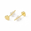 Brass Tiny Heart Stud Earrings for Women EJEW-P211-01G-2