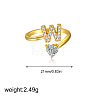 Brass Micro Pave Clear Cubic Zirconia Cuff Open Rings FS-WGF859A-13-1