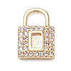 Brass Micro Pave Clear Cubic Zirconia Charms CU-CBAFF5B-14G-1