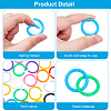 400Pcs 10 Colors PE Loose Leaf Book Binder Hinged Rings AJEW-GO0004-52-3