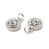 Brass Micro Pave Clear Cubic Zirconia Charms KK-E068-VB120-2